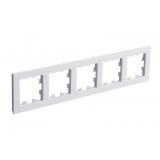 Рамка 5-постовая универсальная Systeme Electric (Schneider Electric) AtlasDesign Nature, мрамор крем роял ATN343105