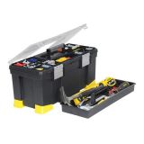 Ящик инструментальный пластмассовый с органайзерами, лотком и алюминиевыми замками 22 STANLEY 1-97-512