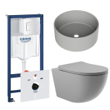 Комплект инсталляции GROHE Rapid SL 38772SH0 с унитазом Aqueduto OVO OVOT2130 и раковиной Aqueduto ESPIRAL D400 ESP0130 (NW0601)