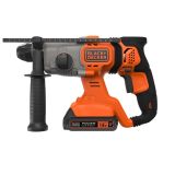 Аккумуляторный перфоратор BLACK+DECKER BCD900D1S, SDS-Plus 18В, 6650 уд/мин, 1.2 Дж, 1x2 Ач, сумка