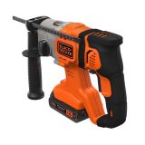 Аккумуляторный перфоратор BLACK+DECKER BCD900D1S, SDS-Plus 18В, 6650 уд/мин, 1.2 Дж, 1x2 Ач, сумка