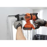 Аккумуляторный перфоратор BLACK+DECKER BCD900D1S, SDS-Plus 18В, 6650 уд/мин, 1.2 Дж, 1x2 Ач, сумка