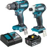 Набор аккумуляторного инструмента Makita, 18 В: дрель-шуруповерт DDF485 + шуруповерт DTD172, с АКБ 3 Ач и быстрым ЗУ (PT1323)