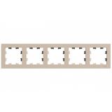 Рамка 5-постовая универсальная Systeme Electric (Schneider Electric) AtlasDesign, песочный ATN001205