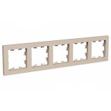 Рамка 5-постовая универсальная Systeme Electric (Schneider Electric) AtlasDesign, песочный ATN001205