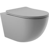 Унитаз подвесной Aqueduto OVO 525*360 безободковый, сиденье с микролифтом, серый матовый (OVO0130)