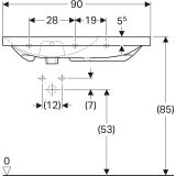 Раковина Geberit Acanto 90 см, белый, 500.625.01.2