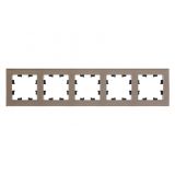 Рамка 5-постовая универсальная Systeme Electric (Schneider Electric) AtlasDesign Nature, органическое стекло шампань ATN320505