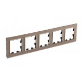 Рамка 5-постовая универсальная Systeme Electric (Schneider Electric) AtlasDesign Nature, органическое стекло шампань ATN320505