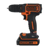 Аккумуляторная дрель-шуруповерт BLACK+DECKER BDCDC18B, 18В, 2 аккумулятора 1.5Ач, 650 об/мин, 10.3/30 Нм