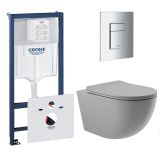 Комплект инсталляции GROHE Rapid SL 38775001 с унитазом Aqueduto OVO OVOT2130 и сиденьем с микролифтом (NW0543)