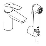 Смеситель для раковины GROHE Eurosmart с гигиеническим душем, S-size, хром (23124003)