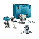 Набор Makita: аккумуляторный кромочный фрезер RT001GZ19, 31000 об/мин + аккумулятор BL4040, 40 В, 4 Ач + быстрое зарядное устройство DC40RA, PT993