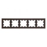 Рамка 5-постовая универсальная Systeme Electric (Schneider Electric) AtlasDesign Nature, органическое стекло мокко ATN320605