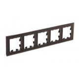 Рамка 5-постовая универсальная Systeme Electric (Schneider Electric) AtlasDesign Nature, органическое стекло мокко ATN320605