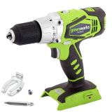 Аккумуляторная дрель-шуруповерт ударная Greenworks G24DD, 24 В, 56 Нм, 26250 уд/мин, без АКБ и ЗУ, 3701507