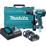 Аккумуляторная дрель-шуруповерт Makita, 18 В, 2000 об/мин, с 2 АКБ 3 Ач и ЗУ, в кейсе, DDF458RFE