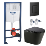 Комплект инсталляции GROHE Solido 38811KF0 с унитазом AQUAme AQM2001MB и сиденьем с микролифтом (NW0294)