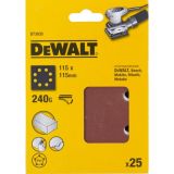Шлифлисты перфорированные 115х115мм,240G, 25шт DEWALT DT3035