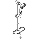 Душевой гарнитур GROHE Tempesta Rustic 100 с мыльницей, 4 режима струи, душевая штанга 600 мм, 9,5 л/мин, хром (27609001)