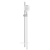Душевой гарнитур GROHE Rainshower SmartActive 130 Cube с мыльницей, 3 режима струи, душевая штанга 900 мм, 9,5 л/мин, белая луна (26587LS0)