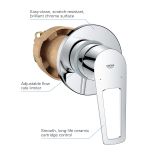 Смеситель для душа GROHE BauLoop в комплекте с монтажной частью, хром (29042001)