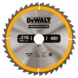 Диск пильный по дереву DEWALT CONSTRUCTION, 216х30х1.7 мм (DT1953-QZ)