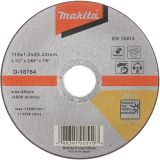 Абразивный отрезной диск Makita для стали/нержавеющей стали, плоский WA60T, 115х1, 2х22, 23 мм, D-18764
