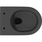 Унитаз подвесной Aqueduto CONE 525*360 безободковый, сиденье с микролифтом, черный матовый (CON0140)