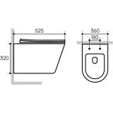 Унитаз подвесной Aqueduto CONE 525*360 безободковый, сиденье с микролифтом, черный матовый (CON0140)