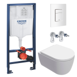 Комплект инсталляции GROHE Rapid SL 38772SH0 с унитазом AQUAme AQM2013PRO и сиденьем с микролифтом, смыв Invisible (NW0292)