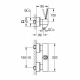 Смеситель для душа GROHE Eurocube Joy, хром (23665000)