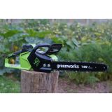 Цепная пила аккумуляторная Greenworks, 40V, 40 см, бесщеточная, до 1,8 КВт, с 1хАКБ 2Ач и ЗУ, 2005807UA