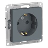 Розетка с заземлением со шторками Systeme Electric (Schneider Electric) AtlasDesign 16А, грифель ATN000745/3, 3 шт.
