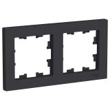 Рамка 2-постовая универсальная Systeme Electric (Schneider Electric) AtlasDesign, карбон ATN001002