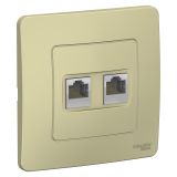 Розетка компьютерная RJ45 скрытой установки двойная Systeme Electric (Schneider Electric) Blanca BLNIS045457, Бежевый