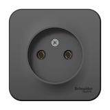 Розетка без заземляющего контакта без шторок 16A 250В Systeme Electric (Schneider Electric) Blanca BLNRA000106, Антрацит