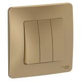 Трехклавишный выключатель скрытой установки 10А 250В Systeme Electric (Schneider Electric) Blanca BLNVS100504, Титан