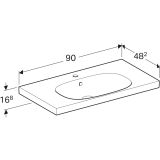 Раковина Geberit Acanto 90 см, белый, 500.623.01.2