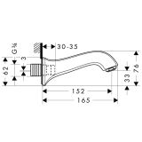 Излив для ванны hansgrohe Metris Classic 13413000, хром