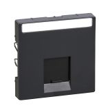 Лицевая панель 1-постовая для розетки со шторками с полем для надписи Schneider Electric Merten Systeme M, антрацит MTN465814
