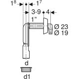 Внутристенный сифон Geberit для приборов 40 мм, 152.235.21.1