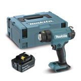 Аккумуляторный тепловой пистолет (фен) Makita LXT 18В, 1 режим, 550°, АКБ 5.0 Ач, З/У, кейс MakPac (УЦЕНЕННЫЙ ТОВАР) DHG181RT1J