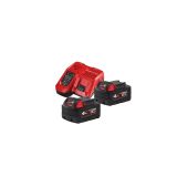 Энергокомплект Milwaukee M18 NRG-402: 2 АКБ M18 B4, Li-Ion, 18 В, 4 Ач и двойное ЗУ M12-18 C, 12/14.4/18 В, 2x3 А, 4933459215