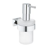 Дозатор жидкого мыла с держателем GROHE Essentials Cube, хром (40756001)