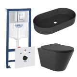 Комплект инсталляции GROHE Rapid SL 38775001 с унитазом Aqueduto CONE CONT2140 и раковиной Aqueduto ESPIRAL ESP0240 (NW0614)