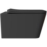 Унитаз подвесной Aqueduto MACIO 520*370 безободковый, сиденье с микролифтом, черный матовый (MAC0140)
