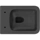 Унитаз подвесной Aqueduto MACIO 520*370 безободковый, сиденье с микролифтом, черный матовый (MAC0140)