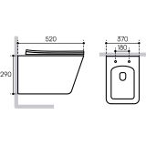 Унитаз подвесной Aqueduto MACIO 520*370 безободковый, сиденье с микролифтом, черный матовый (MAC0140)
