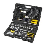 Набор инструмента STANLEY STMT74393-8, плоскогубцы, отвертки, гаечные ключи, торцевые ключи, биты 1/4'' и торцевые головки 3/8''+1/2'', 125 предметов